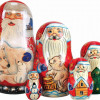 G.Debrekht Russia Nested Dolls Polar Bear Santa 5 Nest Doll 6.5 in.