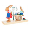 Alexander Taron Dregeno Easter Figures - Rabbit Mother & Son with cart