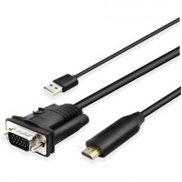 4xem 4XHDMIVGA6FTU 6FT VGA TO HDMI ADAPTER CABLE CONVERTER AUDIO USB POWER 1080P