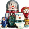 G.Debrekht Russia Nested Dolls Happy Family 5 Nest Doll 6.5 in.