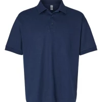 Gildan DryBlend 5XL Navy Blue  Polo Short Sleeve Buttoned  Collared T-Shirt