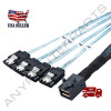 Rocstor Y10C870-B1 PREMIUM 1M (3.2FT) INTERNAL MINI SAS TO SATA CABLE - SFF-8643 TO 4X SATA - CONNE