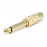 Monoprice 7176 MONOPRICE METAL 1/4IN (6.35MM) TS MONO PLUG TO RCA JACK ADAPTER_ GOLD PLATED