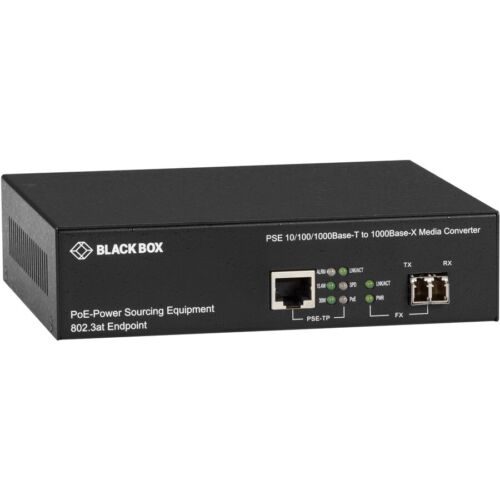 Black Box LPS500A-MM-SC-R3 GIGABIT ETHERNET (1000-MBPS) POE MEDIA CONVERTER - 10/100/1000-MBPS COPPER TO 10