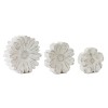 White Washed Stone Flower Decor (Set of 3)