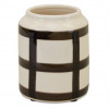 Ivory and Black Terra Cotta Vase 6"H
