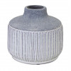 Modern Grey Terra Cotta Vase with Glazed Accent 6"H