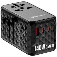 32125 VERBATIM 140W TRAVEL ADAPTER GAN UNIVERSAL ADAPTER USB-C USB-A