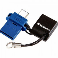 Verbatim 71275 VERBATIM 128GB USB FLASH DRIVE STORE N GO DUAL USB-C BLUE