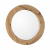 Round Framed Mirror Solid Fir Natural