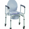 Aluminum Commode with Drop Arms & Wheels