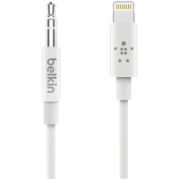 Belkin AV10172BT03-WHT 3.5MM AUDIO CABLE W/ LIGHTNING CONNECTOR WHT RETAIL BOX