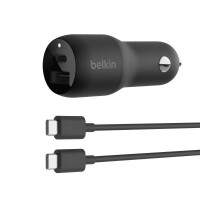 Belkin CCB004BT1MBK-B6 37W USB PD CAR CHARGER W/ PPS, BK W/PVC, C-C, 1M