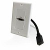 Comprehensive WPD-HD1-AW HDMI PASS THRU SINGLE GANG WALL DECORATIVE WALLPLATE W/ PIGTAIL- WH