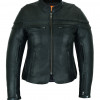 Vance Leather Ladies Racer Jacket with Zip Out Liner