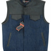 Denim Blue SOA Club Vest with Leather trims
