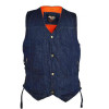 Denim Ten Pocket Vest in Black or Blue
