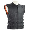 Tactical Bullet Proof Style Naked Cowhide Leather Vest