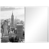 Empire Art Direct My New York Rectangular Beveled Mirror on Free Floating Printed Tempered Art Glass