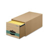 Fellowes Super Stor/Drawer Steel Plus Storage Box Letter Kraft/Green 6/Carton