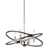 Dainolite 4 Light Incandescent Chandelier, Polished Chrome & Matte Black