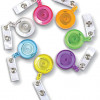 SICURIX Translucent ID Badge Reels Round Belt Clip Strap 48 Pack ASSORTED Colors ()