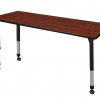 Regency 60 x 24 in. Kee Height Adjustable Mobile Classroom Table Cherry