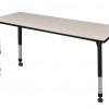 Regency 66 x 24 in. Kee Height Adjustable Mobile Classroom Table Maple