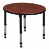 Regency Kee 30 in. Cherry Round Height Adjustable Classroom Table