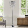 Warehouse of Tiffany IMF482-4 Ernest 4-Light Crystal Drum Shade Floor Lamp Chrome
