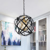 Warehouse of Tiffany HM234-1MB 1-Light Kassdin Metal & Crystal Orb Chandelier - Matte Black & Gold
