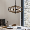 Warehouse of Tiffany HM201-6IWB 6-Light Kraven Imitation Wood Grain Abstract Chandelier