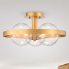 Warehouse of Tiffany CM215-3MG 3-Light Lerryn Bulb with Clear Glass Shade Ceiling Chandelier - Matte Gold