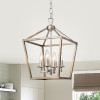Warehouse of Tiffany PD006-4AS 4-Light Open Metal Cage Cohen Lantern Chandelier Antique Silver