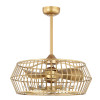 Warehouse of Tiffany 26.8 in. Marcelin 6-Light Indoor Ceiling Fan with Light Kit Gold