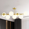Warehouse of Tiffany 6 in. Colette 7- Light Indoor Semi-Flush Mount Light with Light Kit Antique Brass