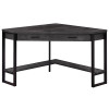 Monarch Specialties 42 in. Reclaimed Wood Corner Computer Desk Black