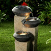 Jeco Three-Tiered Modern-Style Illuminated Water Fountain