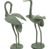 Achla Preening Crane Pair Statue - Antique Verdi