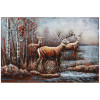 Deer Mixed Media Iron Hand Painted Dimensional Wall Art