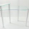29.5 x 45.3 x 23.7 in. Tier One Designs Clear Glass Corner Computer Desk with Monitor Stand