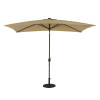 6.5 x 10 ft. Nassau Rectangular Market Umbrella with LED Bulb Lights Champagne - Breez-Tex