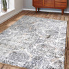 5 ft. x 7 ft. 10 in. Machine Woven Crossweave Polyester Oriental Rectangle Area Rug Ivory