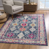 HomeRoots 7 x 10 ft. Navy Traditional Decorative Area Rug