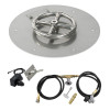 American Fireglass 12 in. Round Stainless Steel Flat Pan with Spark Ignition Kit - Propane