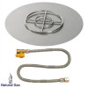 American Fireglass 36 in. Round Stainless Steel Flat Pan with Match Light Kit - Natural Gas
