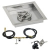 American Fireglass 18 in. Square Stainless Steel Drop-In Pan with Spark Ignition Kit - Natural Gas