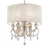 Ore Furniture 24.5 in. Aurora Barocco Shade Crystal Gold Ceiling Lamp