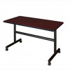 Regency 48 In. Kobe Flip Top Mobile Rectangular Training Table - Mahogany