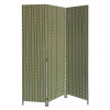HomeRoots 3 Panel Soft Fabric Room Divider Green - 71 x 47 x 1 in.